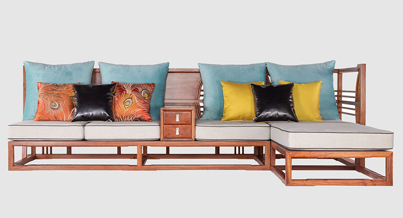 长泰中式家居装修实木沙发组合家具效果图